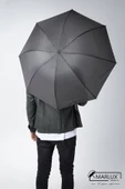 Marlux Siyah Gri Ekose Unisex Yarasa Tip Kırılmaz Şemsiye M21MAR077R002 - 6