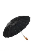 Marlux Siyah Ahşap Saplı 16 Çelik Telli Ultra Premium Lüks Erkek Baston Şemsiye M21MARMPR1025R001 - 10