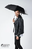 Marlux Yarı Fiber 8 Telli Rüzgar Koruma Ters Dönebilir Kırılmaz Telli Tam Otomatik Siyah Şemsiye M21MAR717R01 - 12