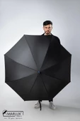 Marlux 8 Fiber Telli Rüzgara Dayanıklı Otomatik Özel Tasarım Protokol Şemsiye Siyah Mavi MPR2008 thumbnail 5