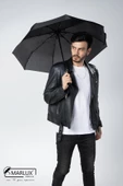 Marlux Yarı Fiber 8 Telli Rüzgar Koruma Ters Dönebilir Kırılmaz Telli Tam Otomatik Siyah Şemsiye M21MAR717R01 - 10