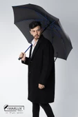 Marlux 8 Fiber Telli Rüzgara Dayanıklı Otomatik Özel Tasarım Protokol Şemsiye Siyah Mavi MPR2008 thumbnail 4