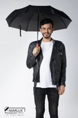 Marlux Yarı Fiber 8 Telli Rüzgar Koruma Ters Dönebilir Kırılmaz Telli Tam Otomatik Siyah Şemsiye M21MAR717R01 - 2
