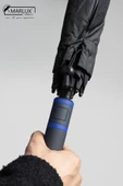 Marlux 8 Fiber Telli Rüzgara Dayanıklı Otomatik Özel Tasarım Protokol Şemsiye Siyah Mavi MPR2008 thumbnail 7