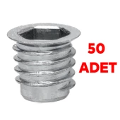 Metal Düz Dişli Dübel Ahşap Dübeli M8 10x12 Diş Çinko Mobilya Bağlantı Ünite Birleştirme (50 ADET) - 3