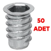 Metal Düz Dişli Dübel Ahşap Dübeli M6 8x20 Diş Çinko Mobilya Bağlantı Ünite Birleştirme (50 ADET) - 6