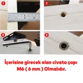 Metal Düz Dişli Dübel Ahşap Dübeli M6 8x20 Diş Çinko Mobilya Bağlantı Ünite Birleştirme (50 ADET) - 4