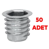 Metal Düz Dişli Dübel Ahşap Dübeli M8 10x15 Diş Çinko Mobilya Bağlantı Ünite Birleştirme (50 ADET) - 3