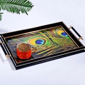 Kosova Sa-204 Kulplu Lüx Dikdörtgen Tepsi 50 x 31 Cm Siyah thumbnail 2