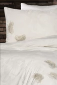 Nazik Home Belissa Nakışlı Pamuk Saten 6 Parça Nevresim Takımı Krem Çift Kişilik thumbnail 2