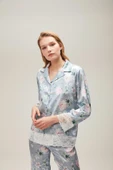Nazik Home Liva Dantelli Pijama Takımı Açık Mavi L - 5