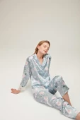 Nazik Home Liva Dantelli Pijama Takımı Açık Mavi S - 3