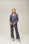 Nazik Home Mia Düğmeli Pijama Takımı Lacivert L - 4