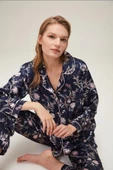 Nazik Home Mia Düğmeli Pijama Takımı Lacivert L - 1