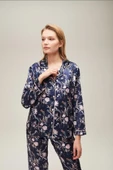 Nazik Home Mia Düğmeli Pijama Takımı Lacivert L - 2