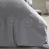 Nazik Home Elsa Jakar Desenli Pamuk Saten 6 Parça Nevresim Takımı Antrasit Çift Kişilik - 3
