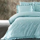 Nazik Home Sunny Papatya Nakışlı Nevresim Takımı Mint Çift Kişilik - 2