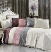 Nazik Home Sultan Yatak Örtüsü Mürdüm Tek Kişilik - 1