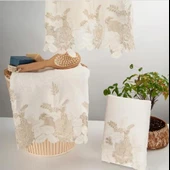 Nazik Home Floransa Dantelli Pamuk Havlu Krem 30X50 - 1