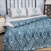Nazik Home Verona Dijital Baskı Nevresim Takımı Mavi King Size - 1