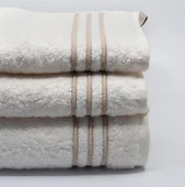 Nazik Home Zen Çizgi Nakışlı Havlu Bej 90X150 - 2
