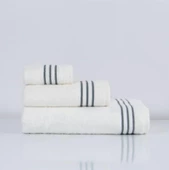 Nazik Home Zen Çizgi Nakışlı Havlu Antrasit 90X150 - 1