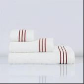 Nazik Home Zen Çizgi Nakışlı Havlu Kiremit 90X150 - 2