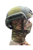 AirSoft Kompozit Raylı Kulaksız Koruyucu Kask Miğfer Haki - 2