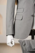 Sir Kırlangıç Yaka Yarım Astarlı Çift Yırtmaçlı Pamuklu Slimfit Yazlık Jogger Takım Elbise - 3