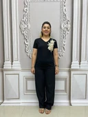 Vizon Pullu Tshirt - SİYAH - 2