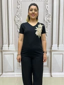 Vizon Pullu Tshirt - SİYAH - 3