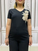 Vizon Pullu Tshirt - SİYAH - 4