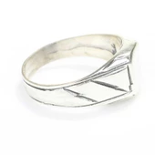 925 Ayar Gümüş Kare Kaşlı Erkek Yüzük thumbnail 2