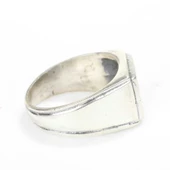 925 Ayar Gümüş Kare Kaşlı Erkek Yüzük thumbnail 2