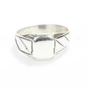 925 Ayar Gümüş Kare Kaşlı Erkek Yüzük thumbnail 3