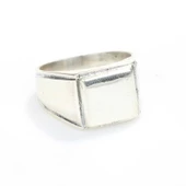 925 Ayar Gümüş Kare Kaşlı Erkek Yüzük thumbnail 1