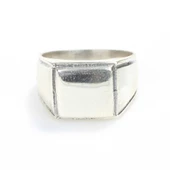 925 Ayar Gümüş Kare Kaşlı Erkek Yüzük thumbnail 3