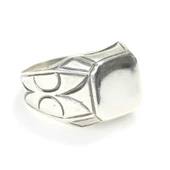 925 Ayar Gümüş Kare Kaşlı Erkek Yüzük thumbnail 1