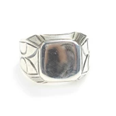 925 Ayar Gümüş Kare Kaşlı Erkek Yüzük thumbnail 3