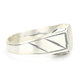 925 Ayar Gümüş Kare Kaşlı Erkek Yüzük thumbnail 2