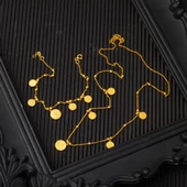 Dorika Tuğralı 14 Ayar Altın Zincir Set thumbnail 2