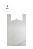 Beyaz Atlet Poşet Mini Boy 20x34 cm Takriben 235 Adet 1 Kg - 1