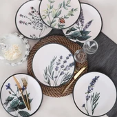 Keramika Çiçek Bahçesi Servis Tabağı 25 Cm 6 Adet - 18938-39-40-41-42-43 - 1