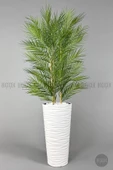 YAPAY AREKA AĞACI PALMİYE AĞACI 33 YAPRAKLI BAMBU GÖVDELİ BEYAZ KUMSAL SAKSI SALON ÇİÇEĞİ 150CM - 1