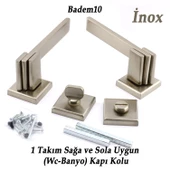 Fulya Lüx İnox Kare Rozetli Wc-Banyo Uyumlu Kapı Kolu Sağa ve Sola Uygun Kapı Kolları 1 Takım thumbnail 3