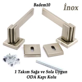 Fulya Lüx İnox Kare Rozetli Oda Kapı Kolu Sağa ve Sola Uygun Kapı Kolları 1 Takım thumbnail 2