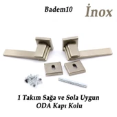 Fulya Lüx İnox Kare Rozetli Oda Kapı Kolu Sağa ve Sola Uygun Kapı Kolları 1 Takım thumbnail 4