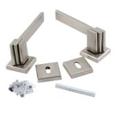 Fulya Lüx İnox Kare Rozetli Oda Kapı Kolu Sağa ve Sola Uygun Kapı Kolları 1 Takım thumbnail 7