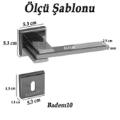 Fulya Lüx İnox Kare Rozetli Oda Kapı Kolu Sağa ve Sola Uygun Kapı Kolları 1 Takım thumbnail 5