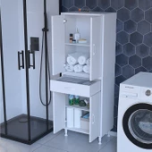 Modilayn EMİR NEWYORK 54 x 170,4 x 32,5 cm Kapaklı Ve Çekmeceli Çok Amaçlı Banyo & Mutfak Dolabı - 1